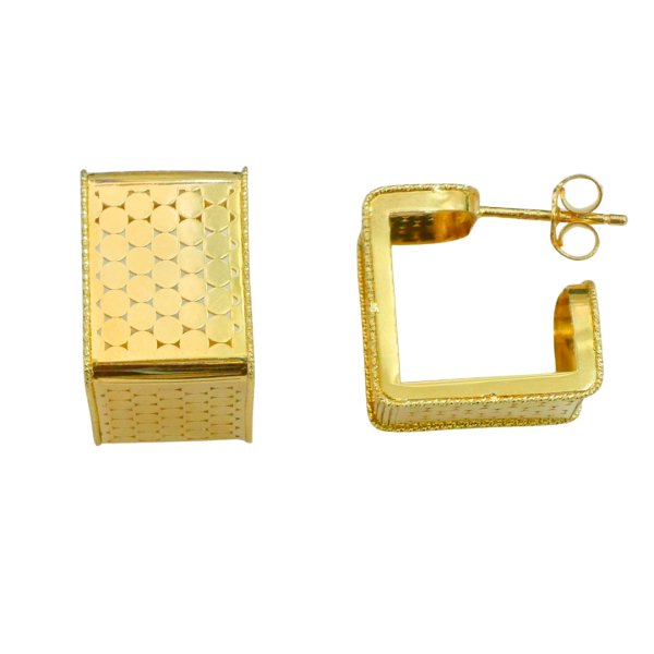 Cercei din aur galben de 14k forma geometrica Maia Bijou