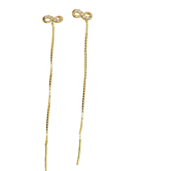 Cercei lungi din aur galben de 14k infinit Maia Bijou