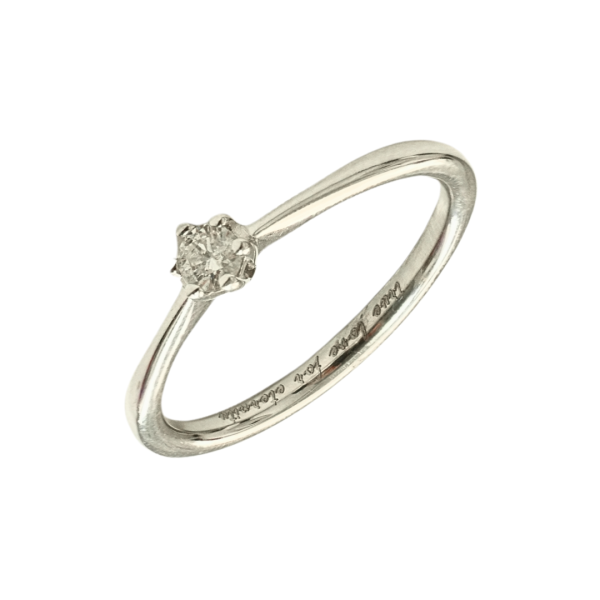 Inel de logodna din aur alb de 18k cu diamant 0.1 ct Maia Bijou
