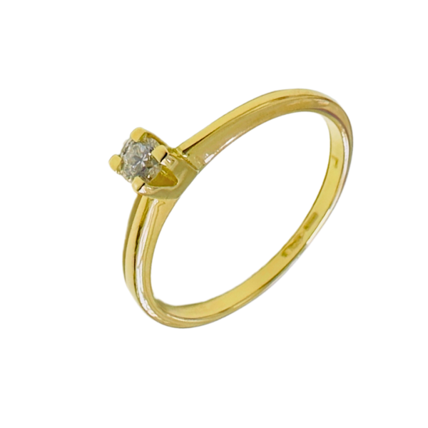 Inel de logodna din aur galben de 18k cu diamant 0,1 ct Maia Bijou