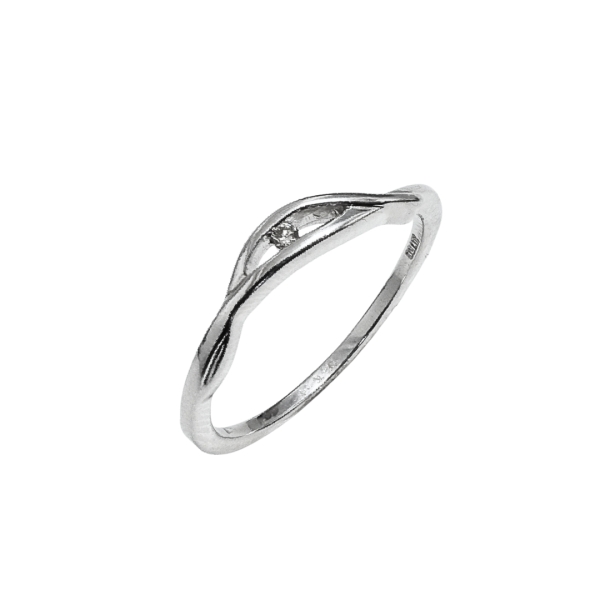 Inel din aur alb de 18k cu diamant 1/0.02 ct Maia Bijou