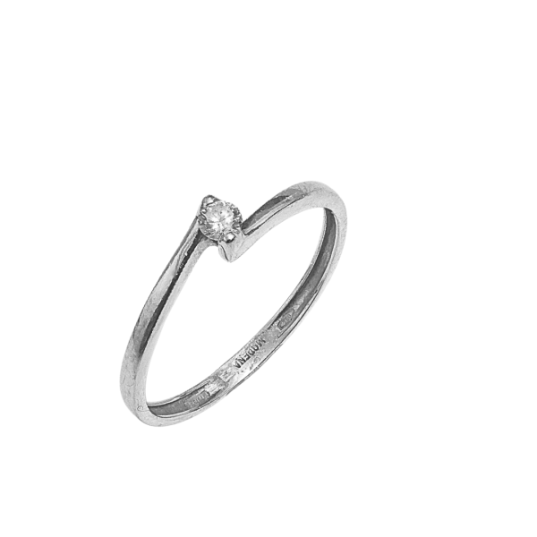 Inel din aur alb de 18k cu diamant 1/0.07 ct Maia Bijou