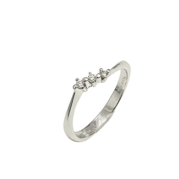 Inel din aur alb de 18k cu diamante 3/0.05 ct Maia Bijou