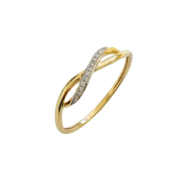 Inel din aur galben de 09k cu diamante 11/0.035 ct Maia Bijou