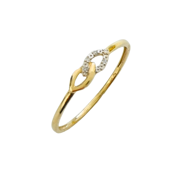 Inel din aur galben de 09k cu diamante 5/0.02 ct Maia Bijou
