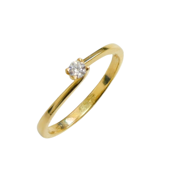 Inel din aur galben de 14k solitaire Maia Bijou