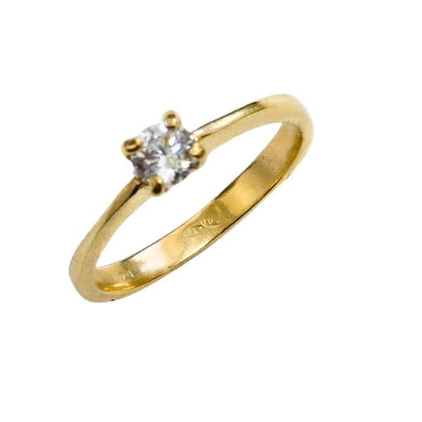 Inel din aur galben de 14k solitaire Maia Bijou