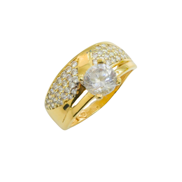 Inel din aur galben de 14k solitaire Maia Bijou