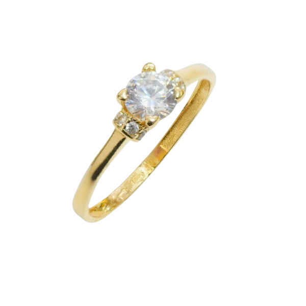 Inel din aur galben de 14k solitaire Maia Bijou