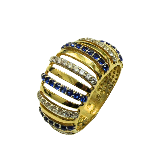 Inel din aur galben de 14k zirconii colorate Maia Bijou