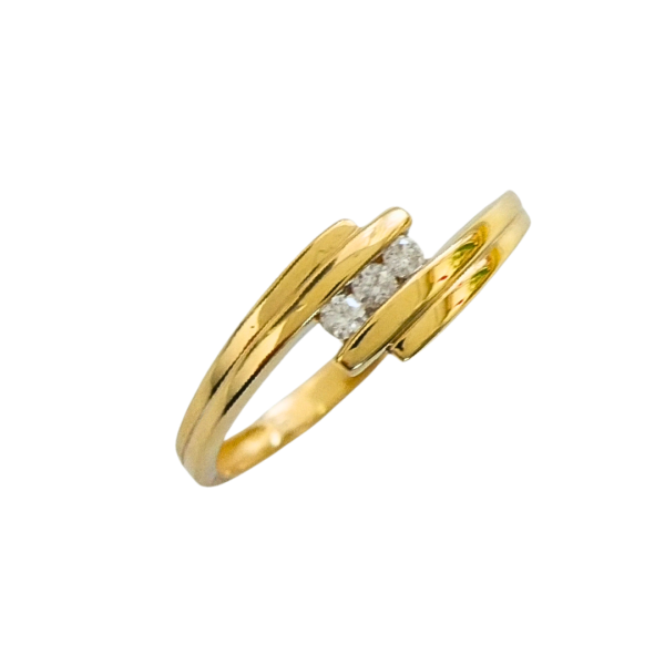 Inel din aur galben de 18k cu diamante 3/0.10 ct Maia Bijou