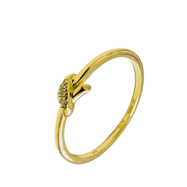 Inel din aur galben de 18k cu diamante 3/0,15 ct Maia Bijou