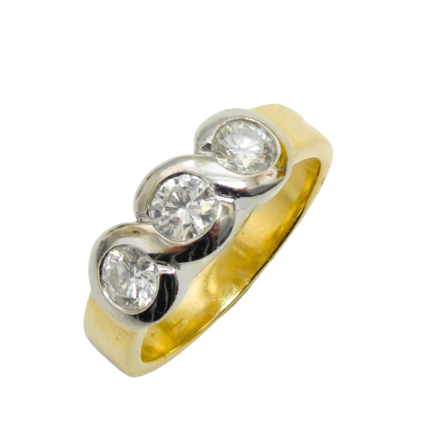 Inel din aur galben de 18k cu diamante 3/0.75 ct Maia Bijou