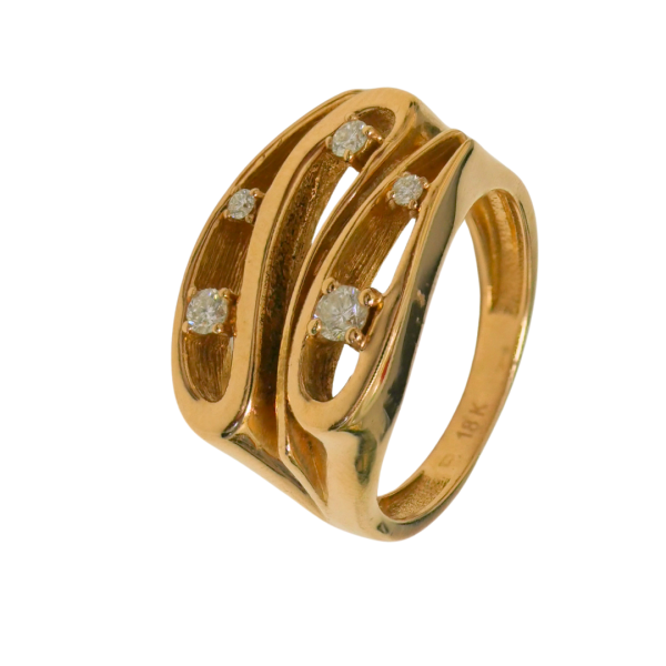 Inel din aur roz de 18k cu diamante 5/0.19 ct Maia Bijou
