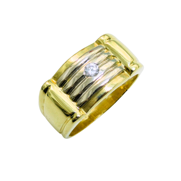 Inel pentru barbati din aur galben de 14k cu zirconie Maia Bijou
