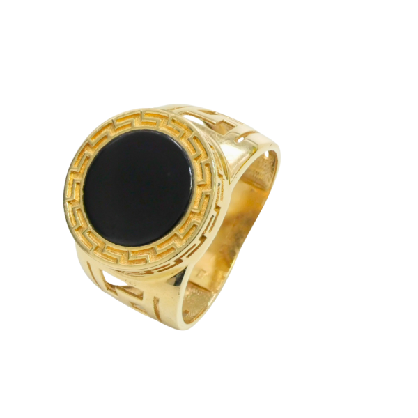 Inel pentru barbati din aur galben de 14k onix Maia Bijou