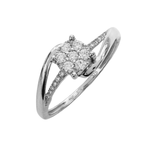 Inel solitaire din aur alb de 09k cu diamante 25/0.23 ct Maia Bijou