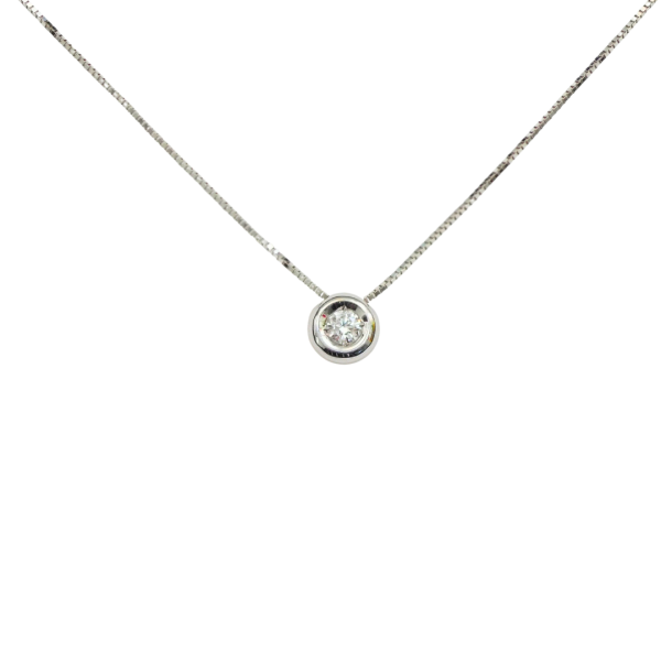 Lant din aur alb de 18k cu diamant 1/0.10 ct Maia Bijou