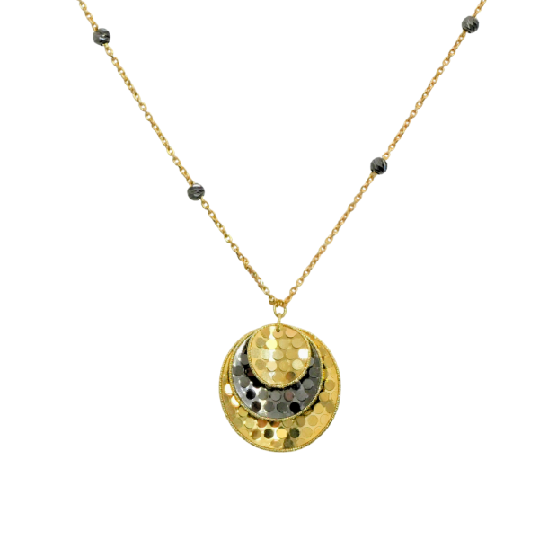 Lant din aur galben de 14k cu pandant forme geometrice Maia Bijou