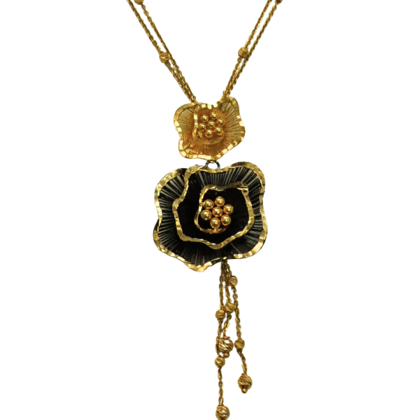 Lant din aur galben de 14k pandant floare Maia Bijou