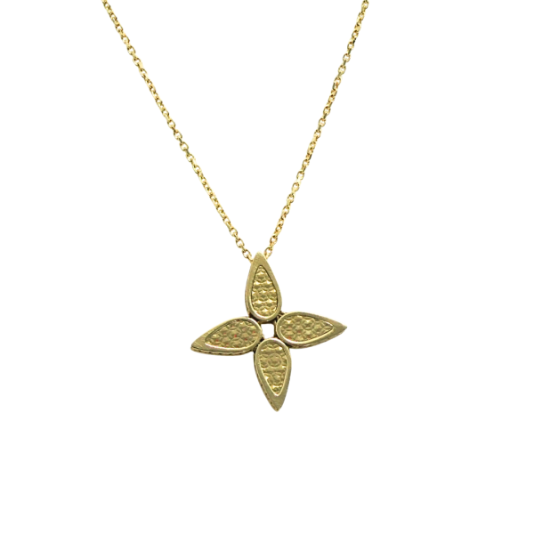Lant din aur galben de 14k pandant floare Maia Bijou