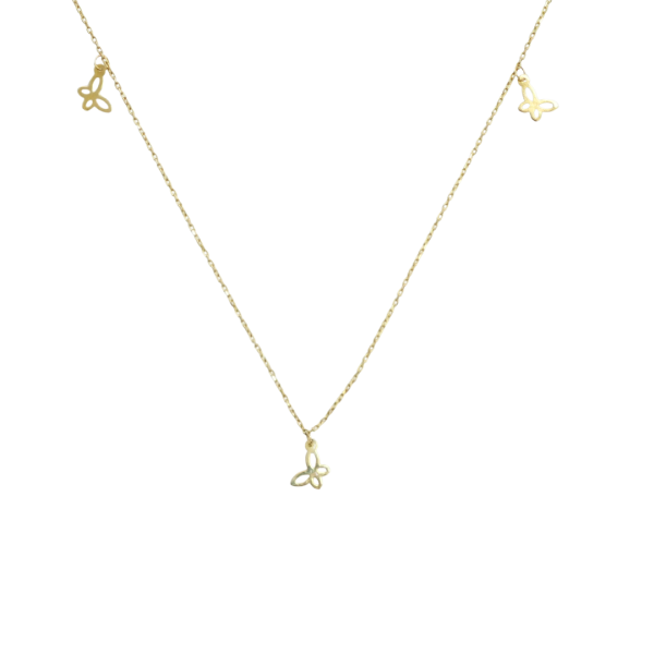 Lant din aur galben de 14k pandant fluture Maia Bijou