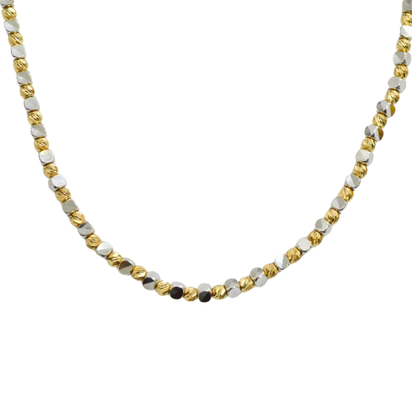 Lant din aur galben si aur alb de 14k forme geometrice Maia Bijou