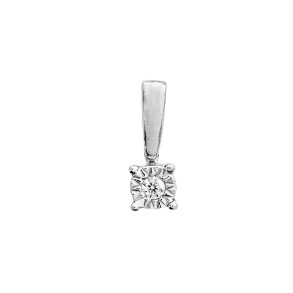 Pandantiv din aur alb de 18k cu diamant 1/0.02 ct Maia Bijou