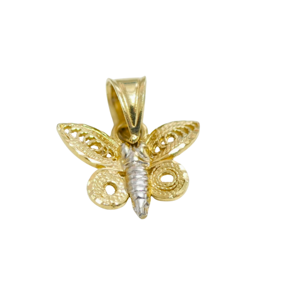 Pandantiv din aur galbe de 14k fluture filigran Maia Bijou