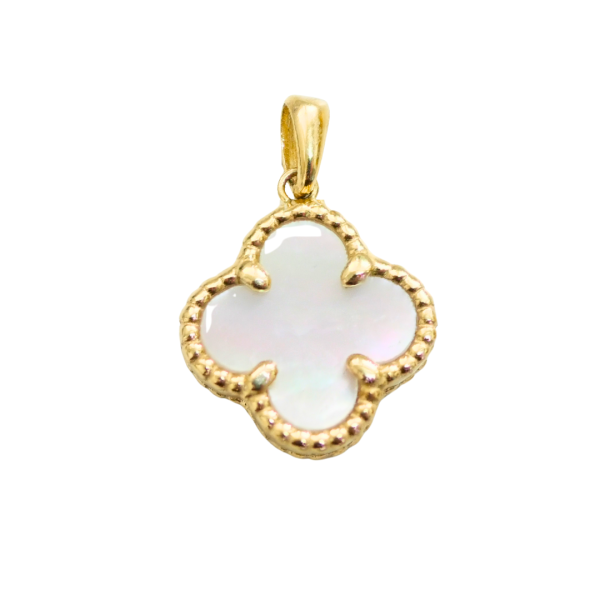 Pandantiv din aur galben de 14k floare cu sidef Maia Bijou