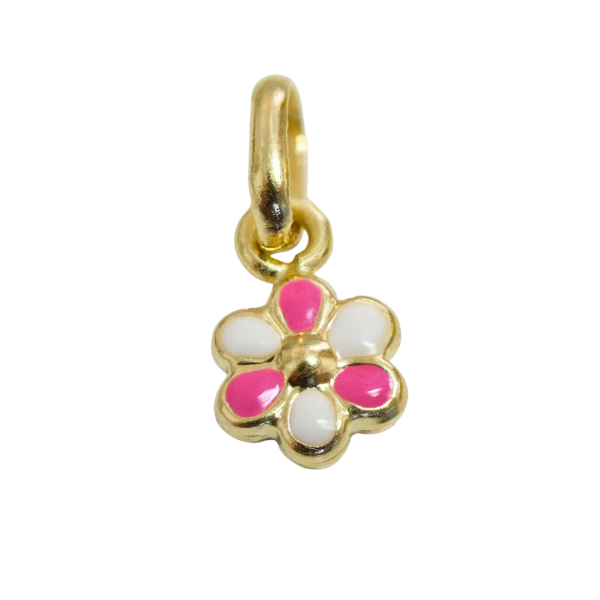 Pandantiv din aur galben de 14k floare email Maia Bijou