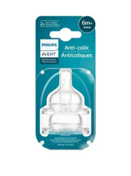 Tetina anti-colici debit rapid, 6luni+, SCY764/02, 2 bucati,Philips Avent