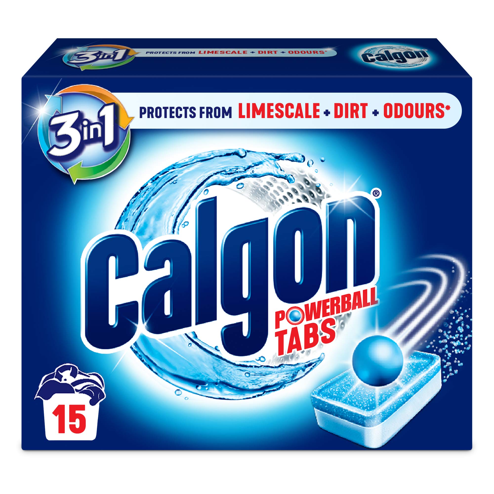 Tablete anticalcar 3in1 Calgon Powerball, 15 bucati