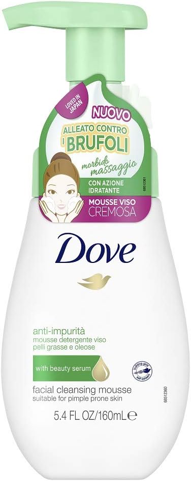 Spuma purificatoare de curatare a fetei Dove Anti-Impurita Mousse, 160 ml