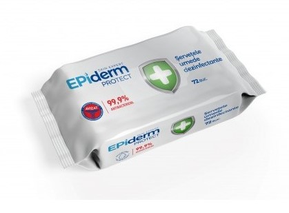 Epiderm Skin Expert Servetele umede dezinfectante, 72buc