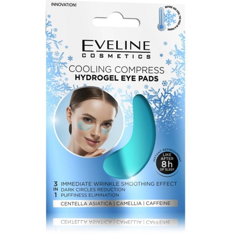 Comprese tip masca racoritoare pentru ochi cu Hydrogel EVELINE, 2buc