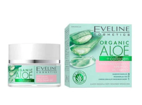 Crema gel fata Aloe Organic si collagen Eveline Cosmetics, 50ml