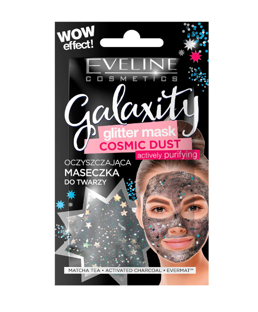 Masca de fata EVELINE Galaxity Cosmic Dust Black, 10 ml