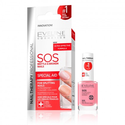 Tratament pentru unghii casante si fragile SOS Nail Therapy, Eveline Cosmetics, 12ml