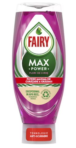 Detergent de vase lichid Fairy  MAX  Powers Flori de cires, 650ml