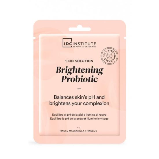 Masca pentru fata tip servetel, iluminatoare cu probiotice IDC INSTITUTE Brightening Skin Solution, 5g