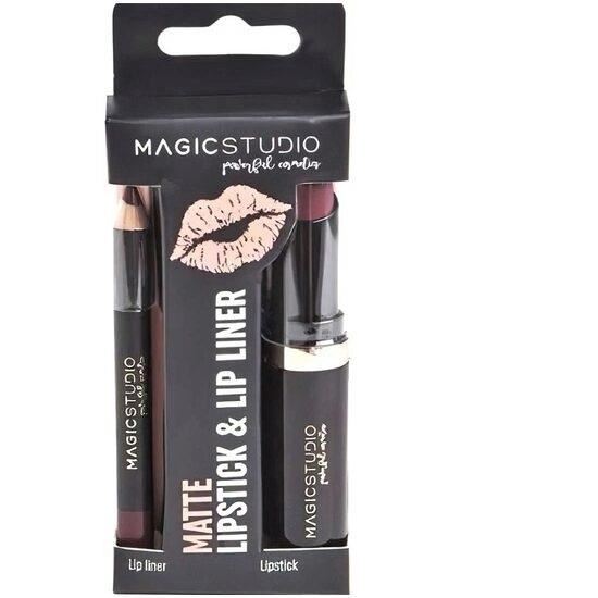Kit Perfect Lips, Ruj de buze Mat si creion contur asortat, Magic Studio, Light Nude