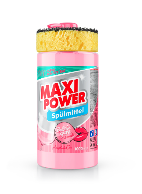 Detergent de vase MAXI POWER Bubble Gum, 1l