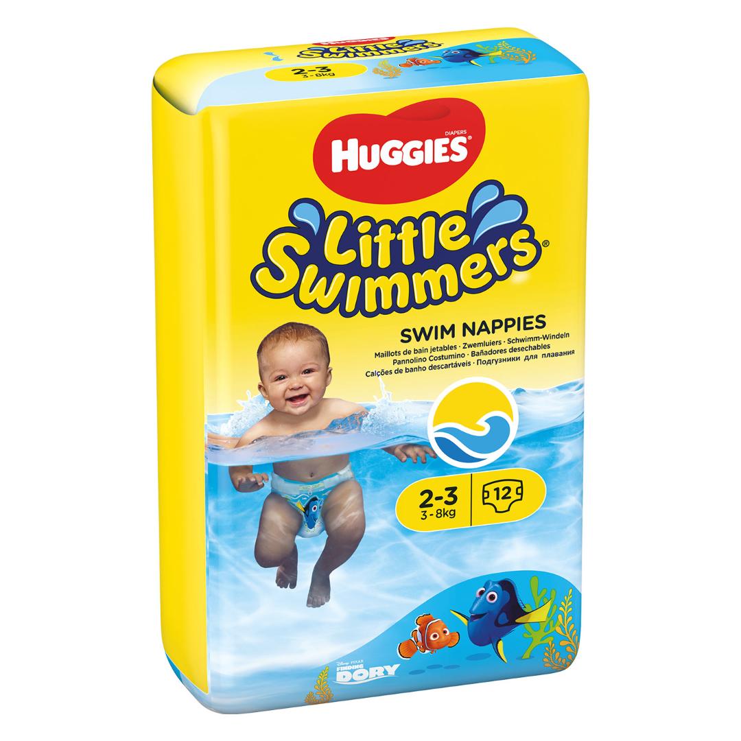 Scutece chilotel impermeabile pentru inot  Huggies Little Swimmers, marimea 2-3, 3-8kg, 12buc