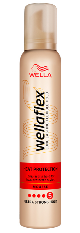 Spuma de par WELLAFLEX Heat protect, Fixare puternica, 200ml