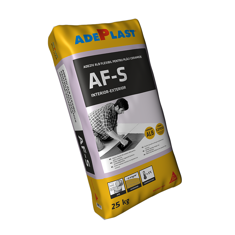 Adhesives ceramic tiles - Super flexible ceramic tile adhesive AF-S white Adeplast 25 kg, https:maxbau.ro