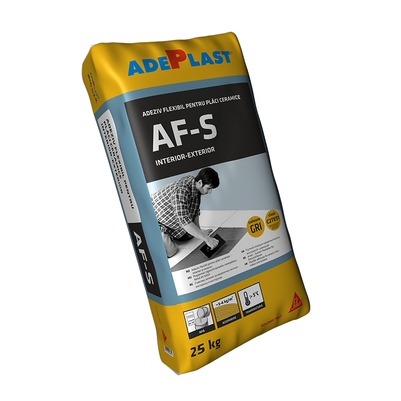 Adhesives ceramic tiles - Flexible adhesive for ceramic tiles AF-S gray Adeplast 25 kg, https:maxbau.ro