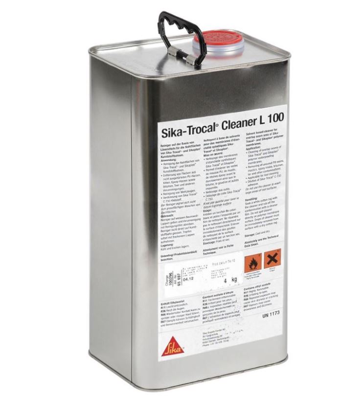 Produse pentru hidroizolatii si etansari - Agent de curatare Sika Trocal Cleaner L100 Diluant 4kg, maxbau.ro