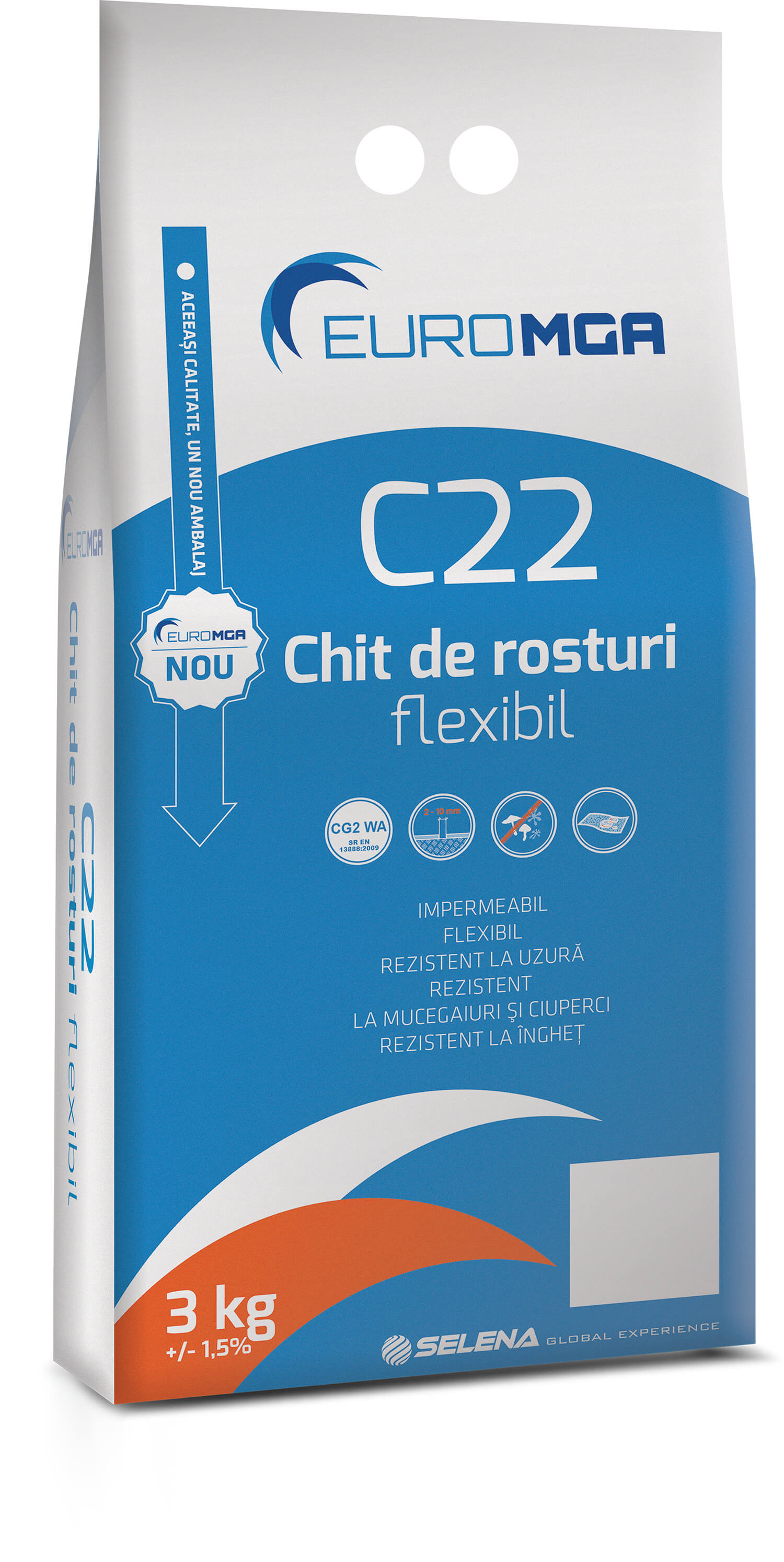 Joints - Flexible Chocolate White C22 EuroMGA 3kg grout, maxbau.ro