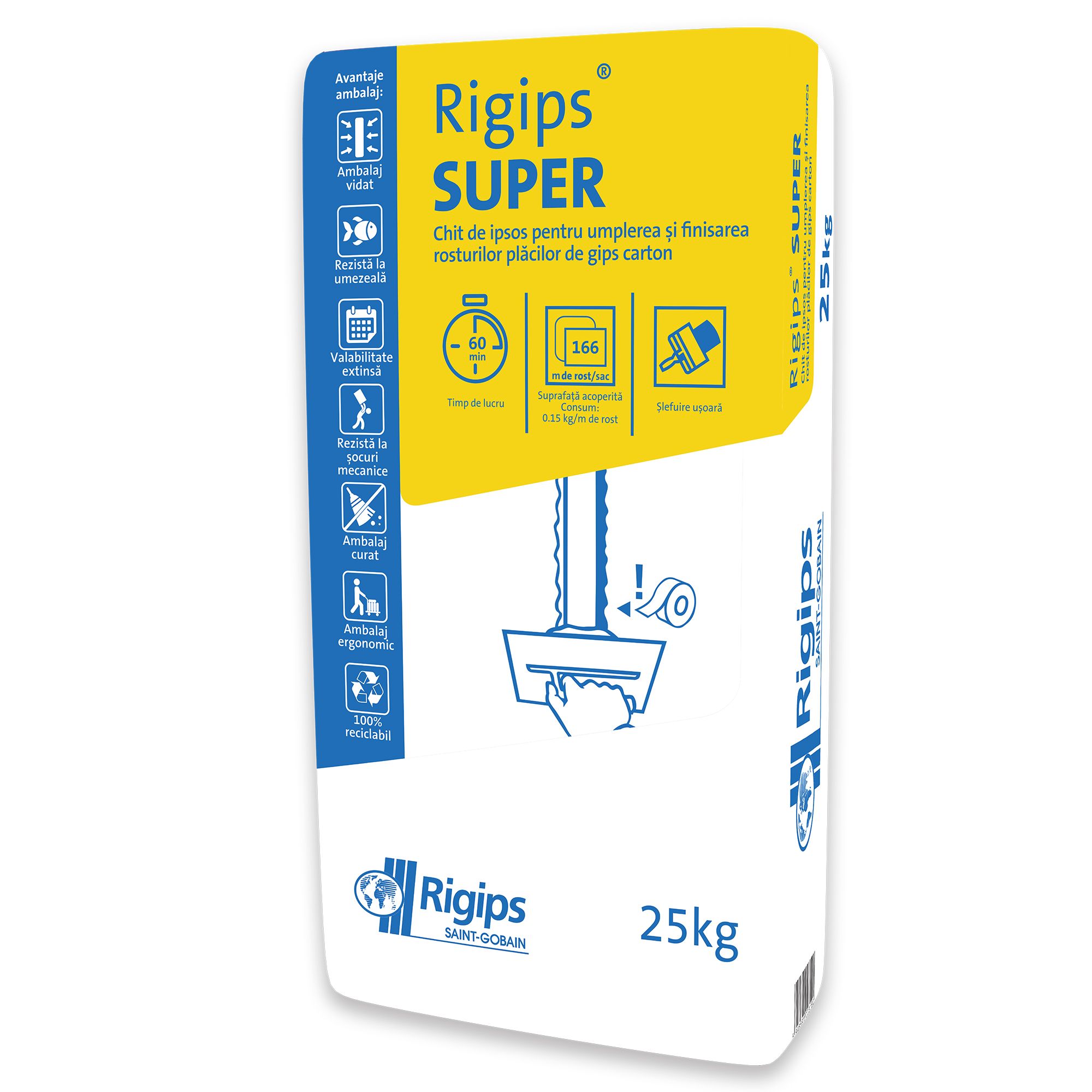Grout joints for plasterboard - Rigips Super 25KG joint putty, https:maxbau.ro